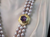 COLLANA E BRACCIALE PERLE LILLA FERMEZZA AMETISTA